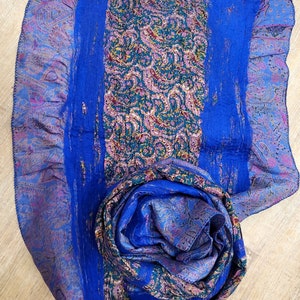 Felt scarf Collage with sari silk image 7