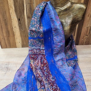 Felt scarf Collage with sari silk image 2