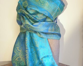 beautiful silk scarf, stole in paisley design