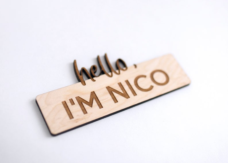 Newborn photo prop Wooden birth announcement Birth announcement Hello my name is sign