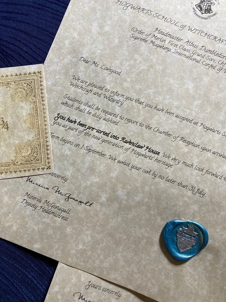 Hogwarts Acceptance Letter (with Specific House Sorting!) - Etsy