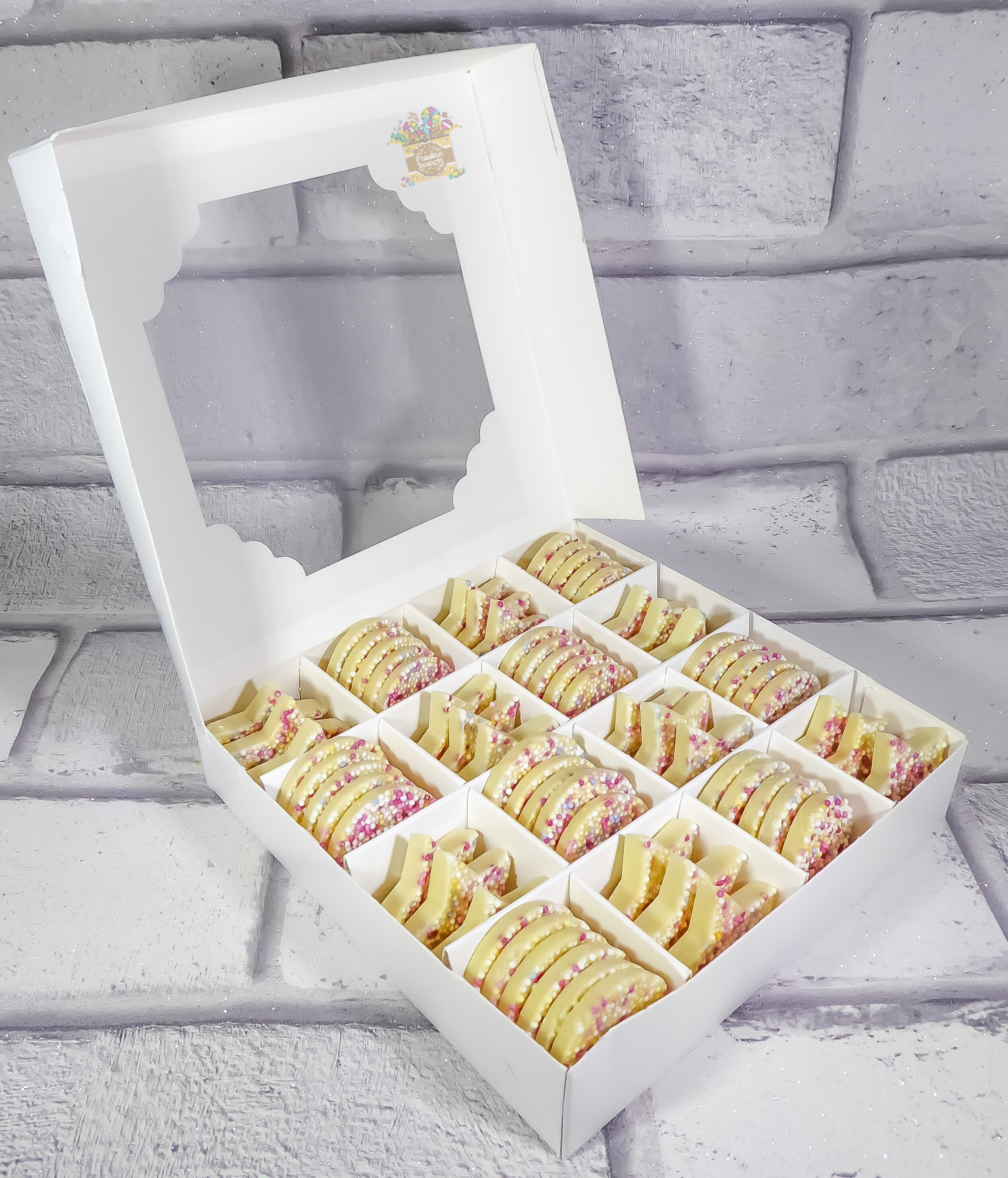 White Chocolate Jazzies Gift Box Snowies Gift Box Personalised Thank You Chocolate Halal Sweet Gift For Eid Vegetarian Birthday Gift