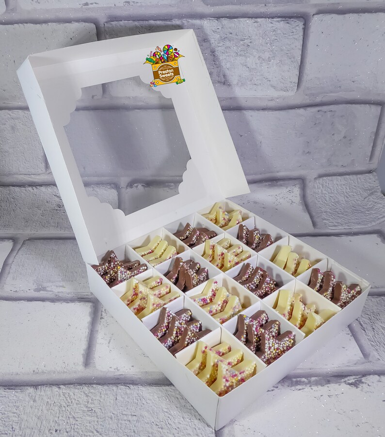 White & Milk Chocolate Star Box Jazzies Snowies Sweet Etsy