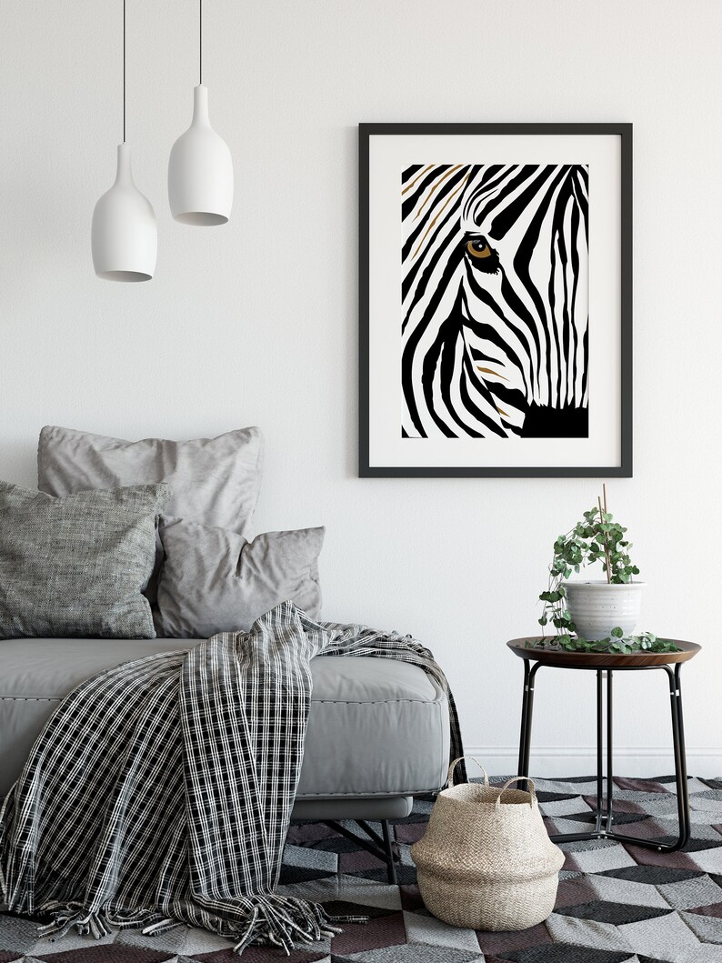Zebra Printable Wall Art Instant Download Zebra Wall Etsy UK
