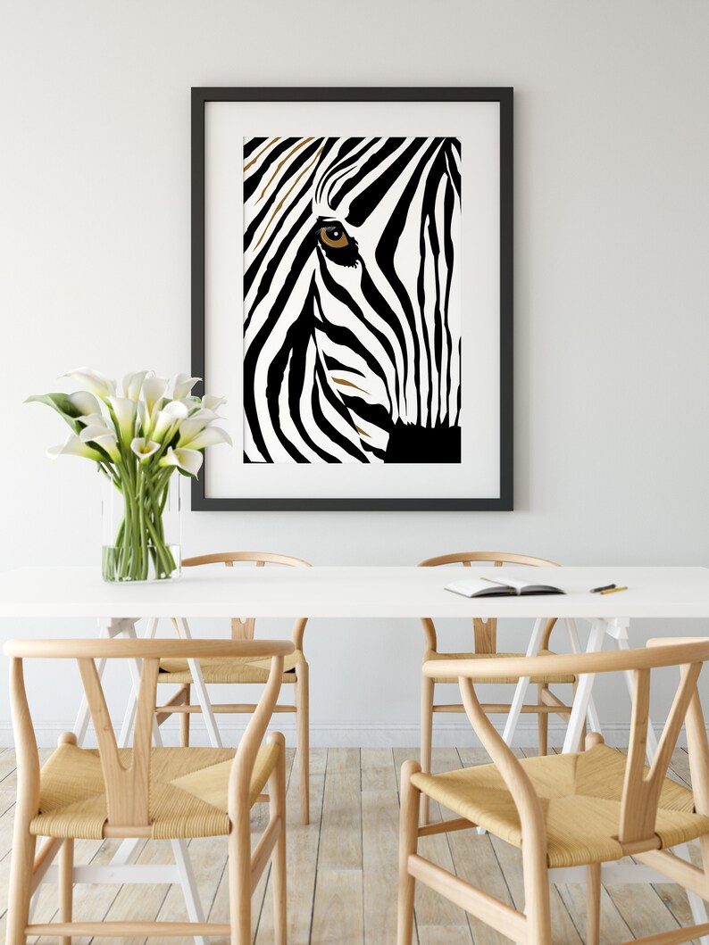 Zebra Printable Wall Art Instant Download Zebra Wall Etsy UK