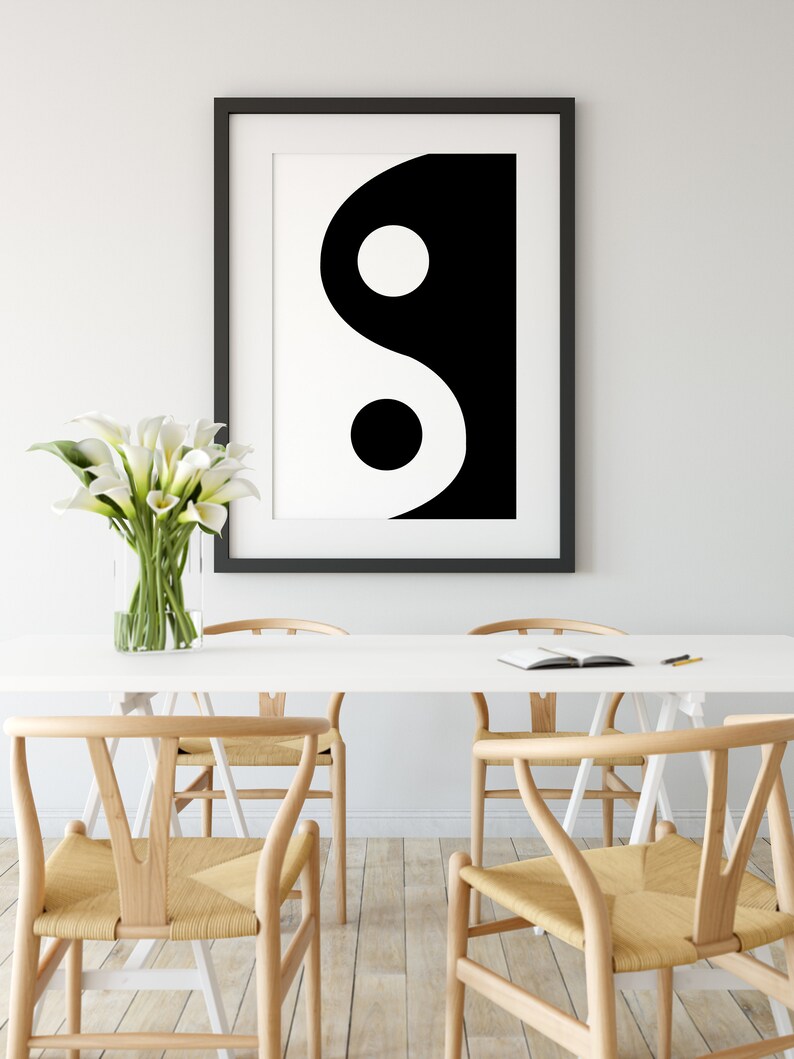 Yin Yang Printable Wall Art Instant Download Minimal Art - Etsy