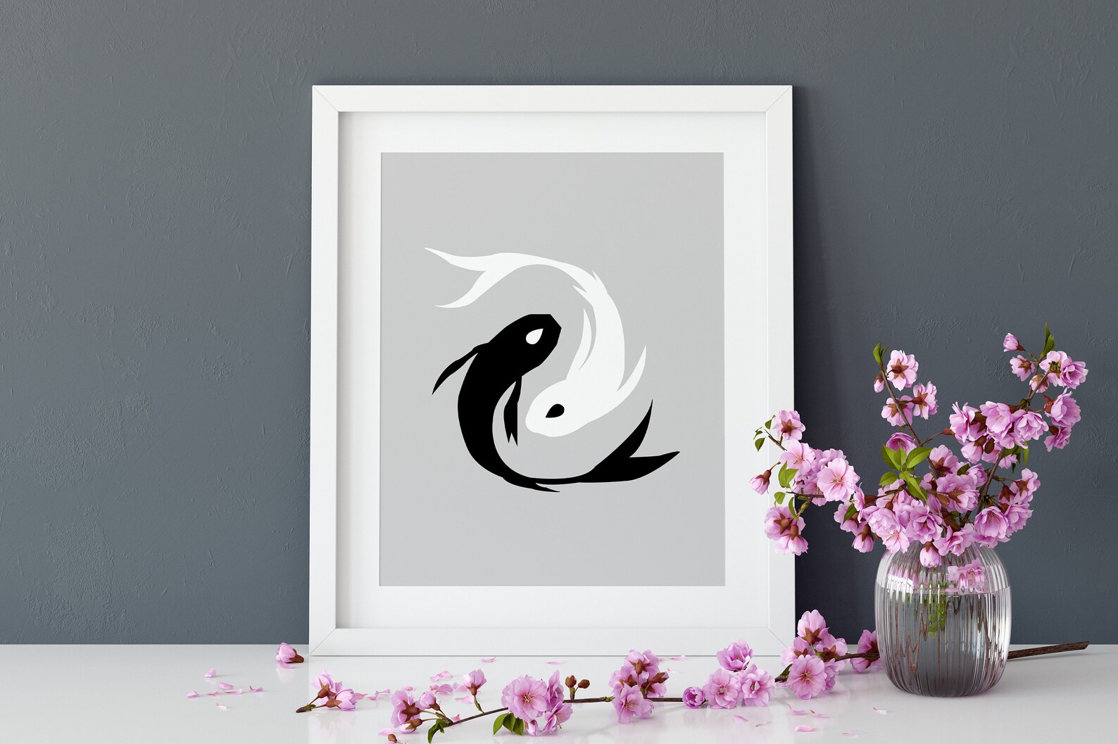 Yin Yang Koi Fish Printable Wall Art Instant Download | Etsy