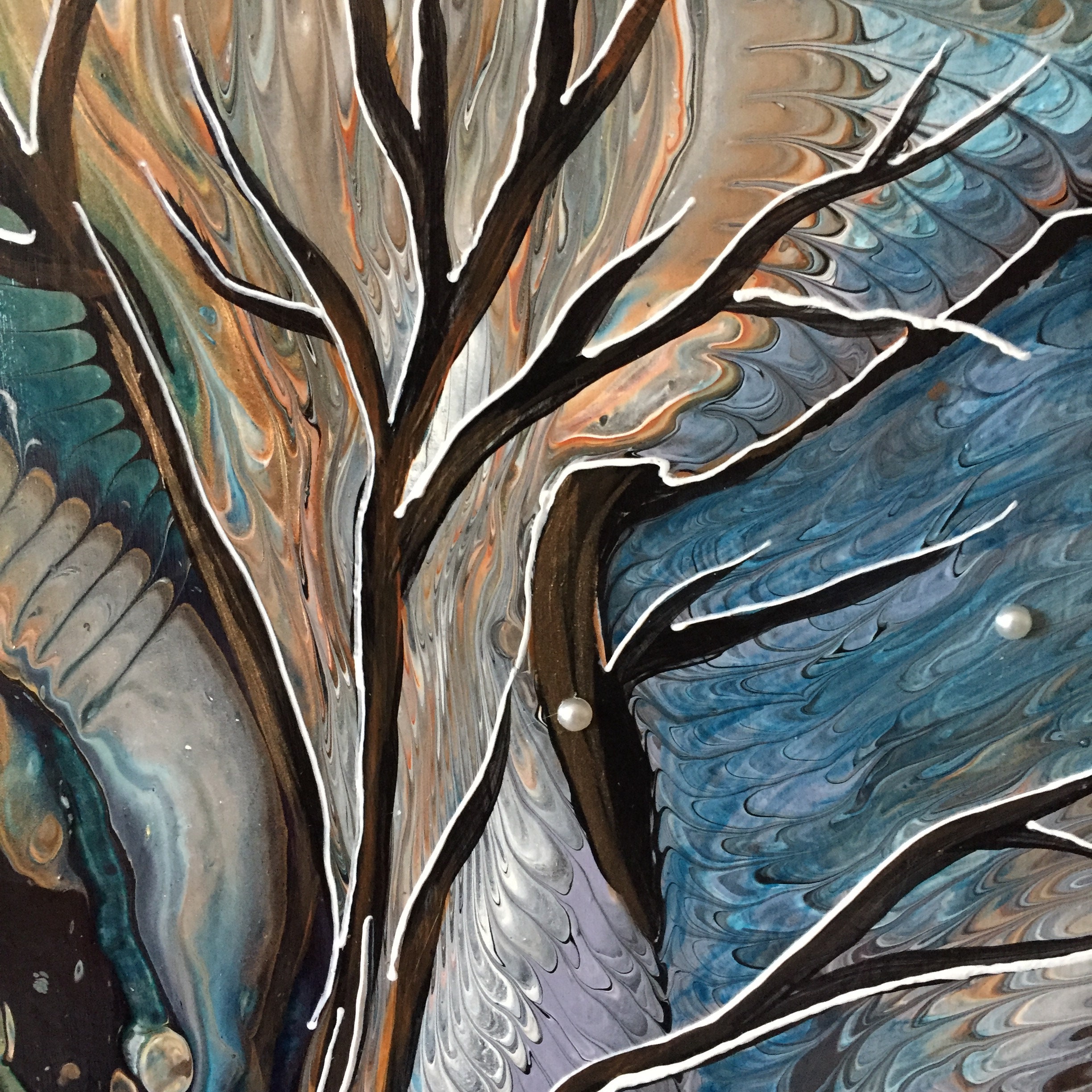 Acrylic Pour Painting on Canvas Mixed Media Fluid Art Abstract Etsy