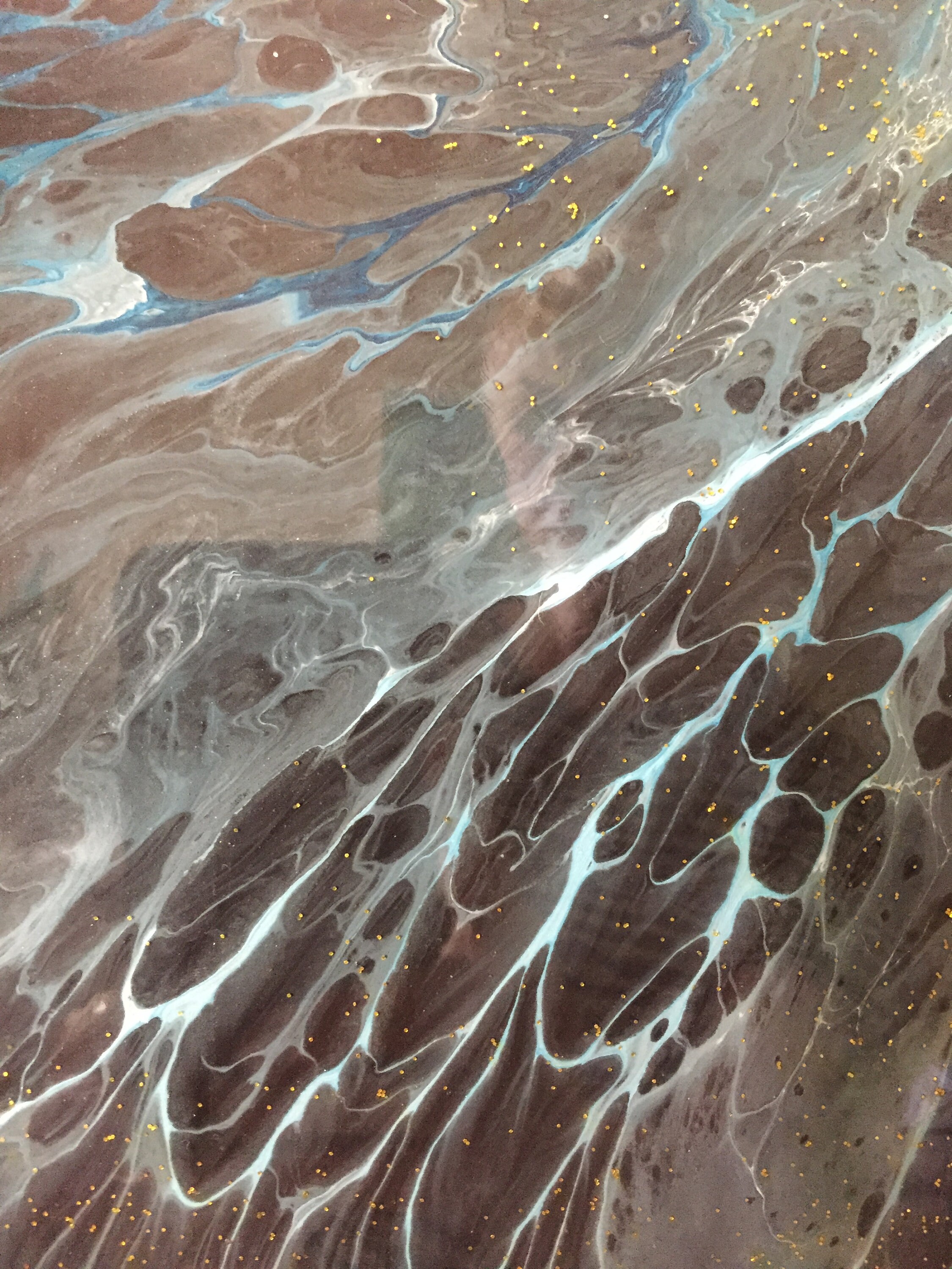 Gold Leaf Painting Acrylic Pour Painting on Canvas Fluid Art - Etsy