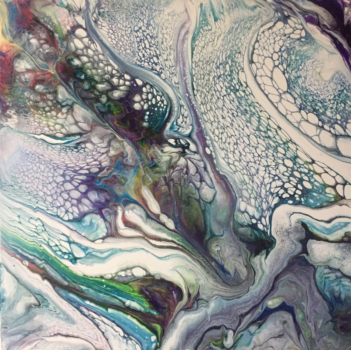Acrylic Pour Painting on Canvas Fluid Art Original Painting Abstract ...