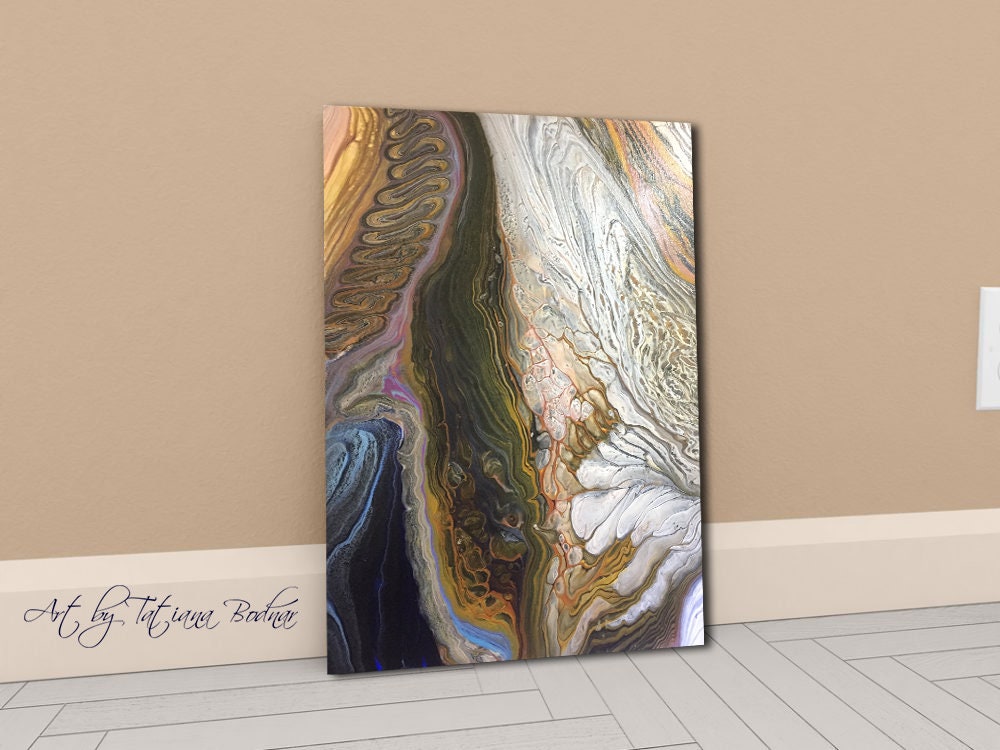 Acrylic Pour Painting on Canvas Fluid Art Original Abstract Painting ...