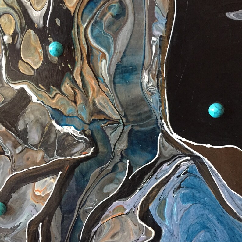 Acrylic Pour Painting on Canvas Mixed Media Fluid Art Abstract Etsy