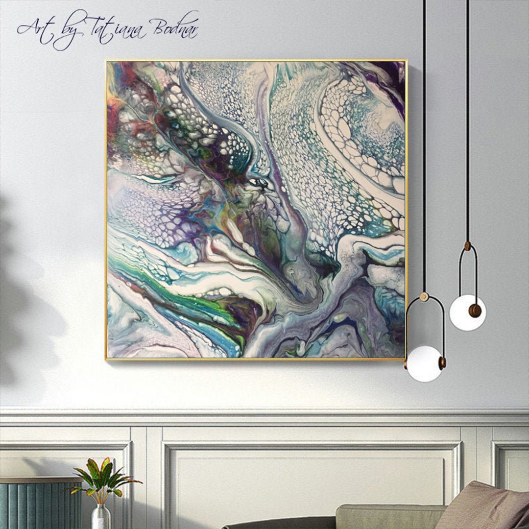 Acrylic Pour Painting on Canvas Fluid Art Original Painting Abstract ...