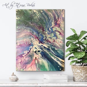 Acrylic pour painting on canvas Fluid art Pouring painting Original painting Abstract art Flow art Contemporary art 20x16"