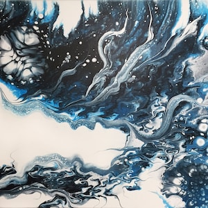 Acrylic pour painting on canvas Fluid art Pouring art Original painting Flow art Abstract art Modern wall art 20x24&quot;