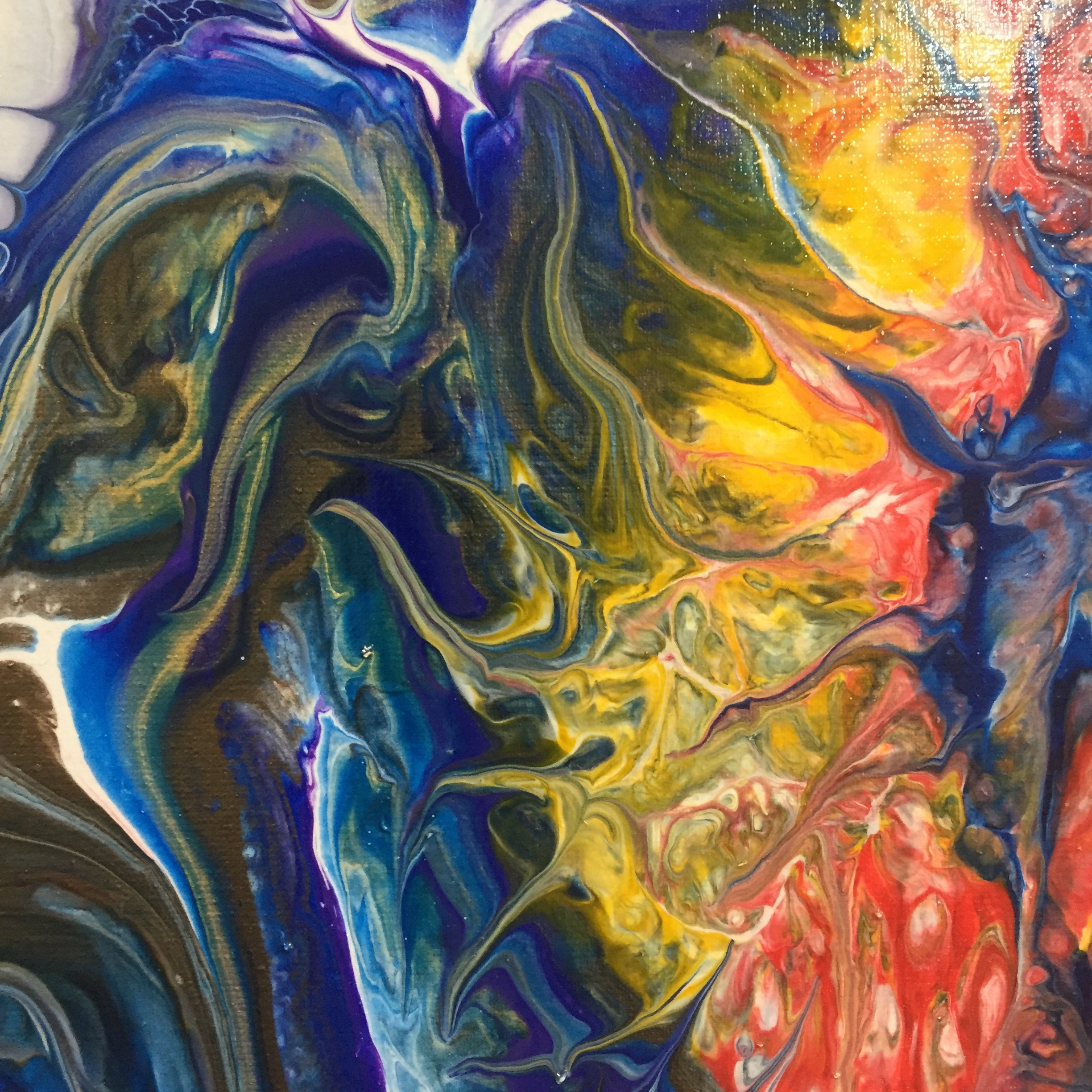 Acrylic Pour Painting on Canvas Abstract Painting Fluid Art Etsy