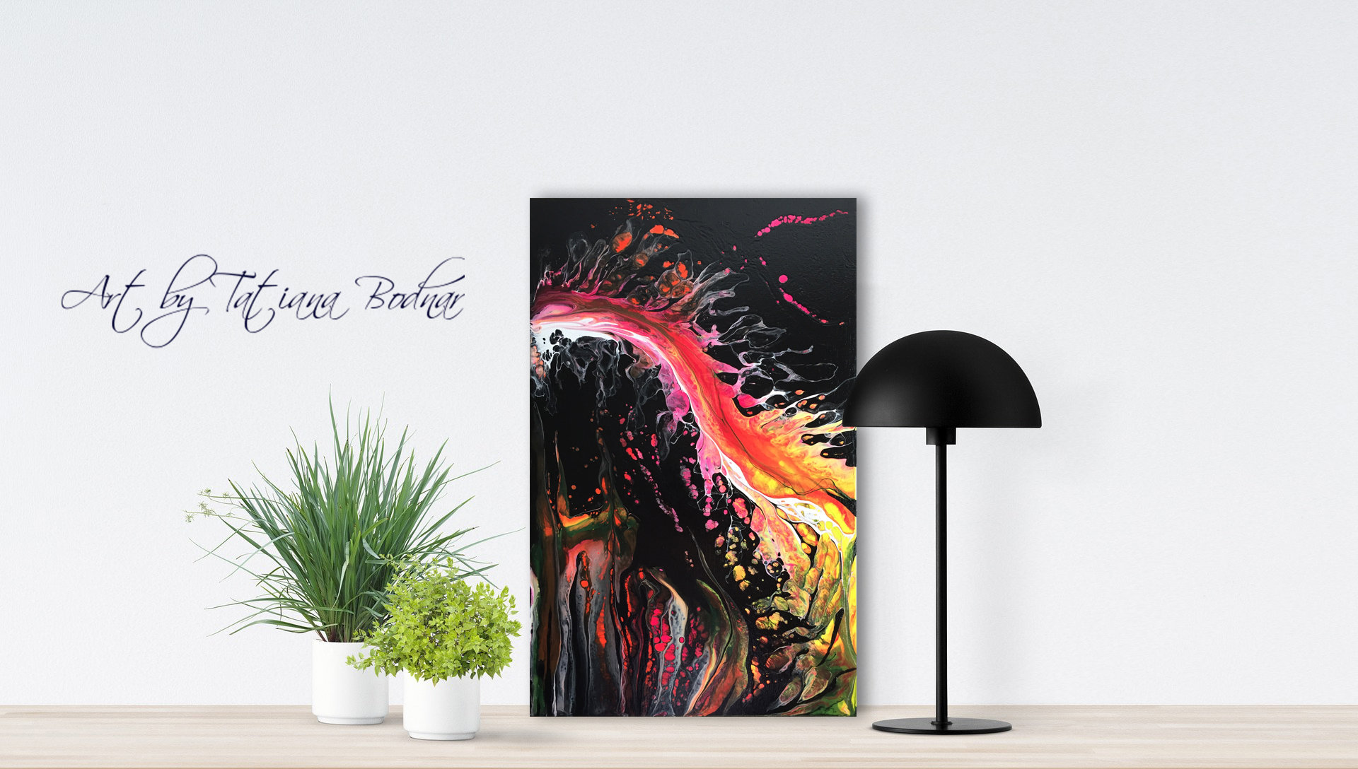Neon Acrylic Pour Painting On Canvas Contemporary Art Fluid Etsy