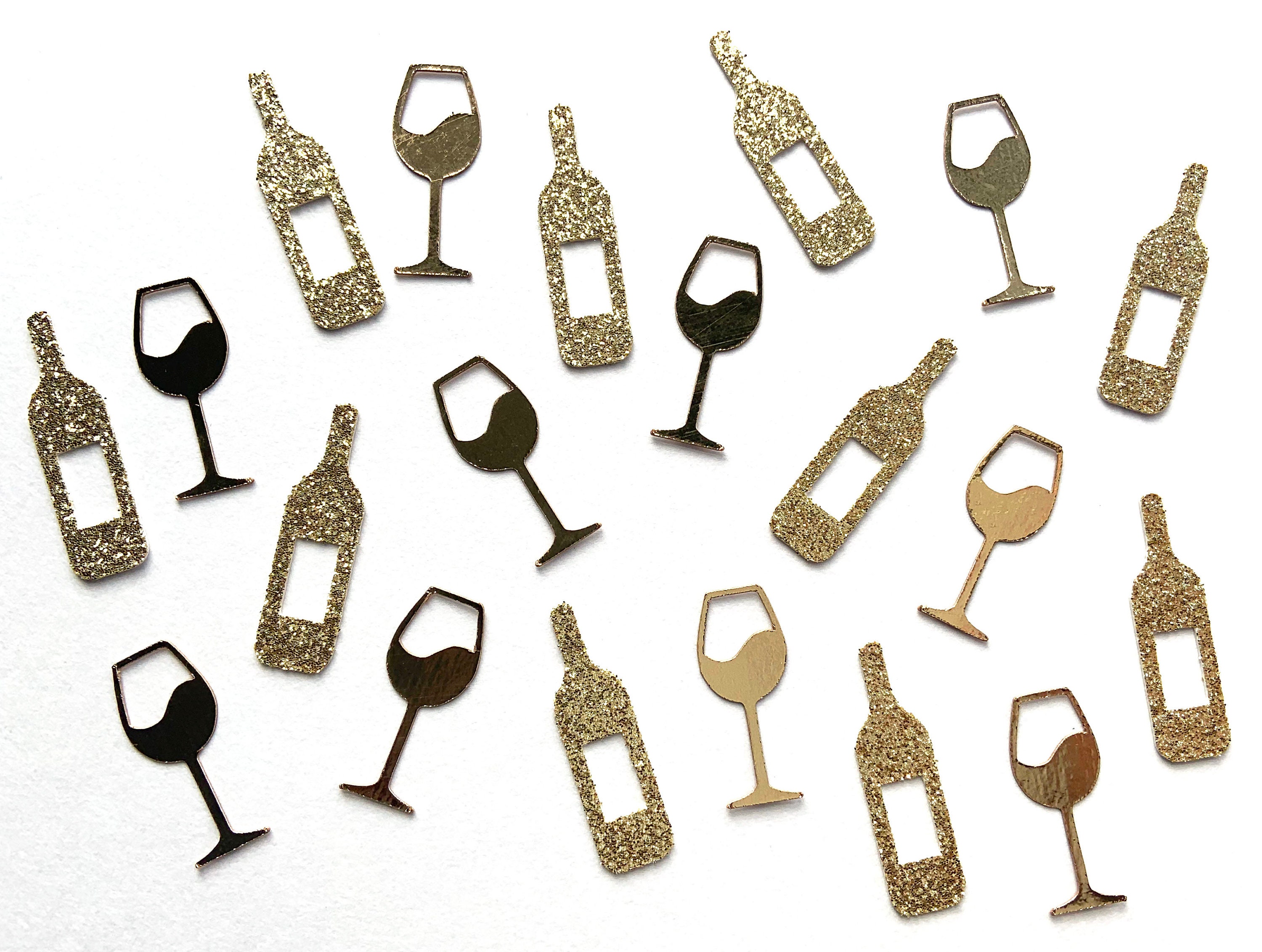 Wine Confetti Wine Glass and Wine Bottle Confetti Etsy