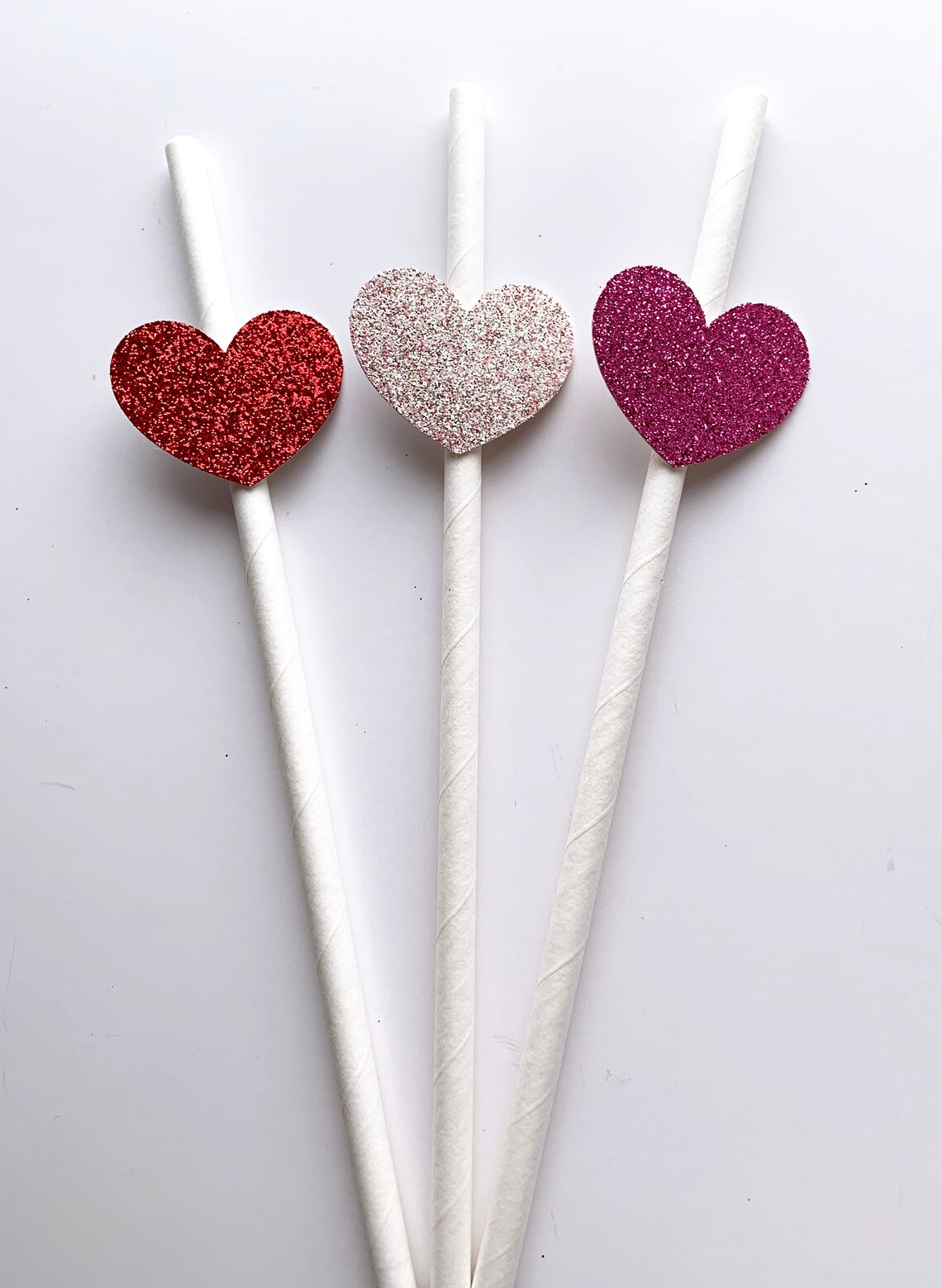 Heart Straw Toppers Heart Straws Valentine's Day Etsy