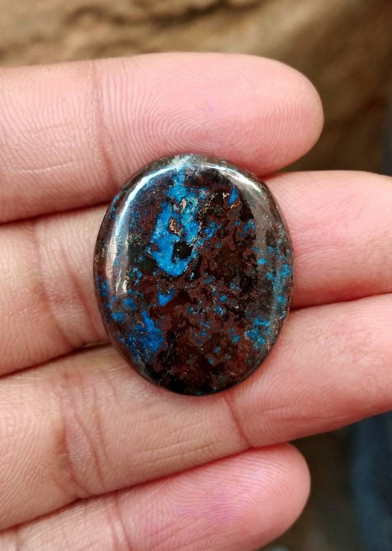 Natural Azurite Oval Cabochons For Jewelry Making,26X21mm,28.70cts...@2049
