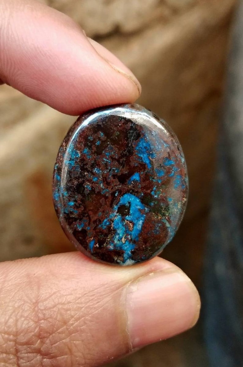 Natural Azurite Oval Cabochons For Jewelry Making,26X21mm,28.70cts...@2049