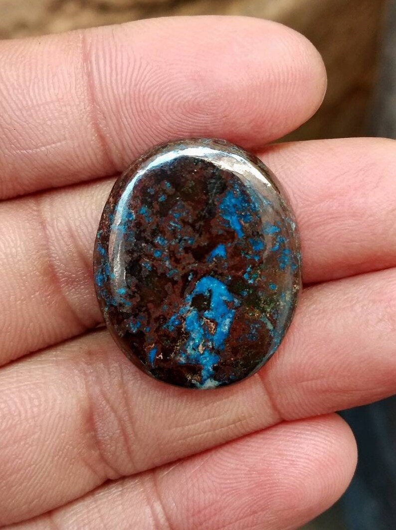 Natural Azurite Oval Cabochons For Jewelry Making,26X21mm,28.70cts...@2049