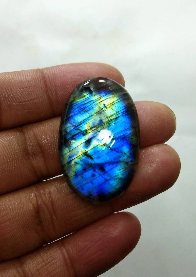 Top Quality Multi Labradorite Oval Cabochons For Jewelry Making,35X22mm,42.40cts...@1802