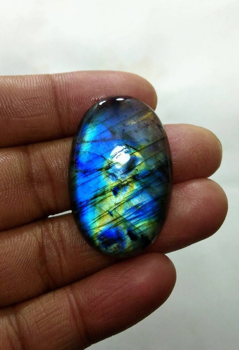 Top Quality Multi Labradorite Oval Cabochons For Jewelry Making,35X22mm,42.40cts...@1802