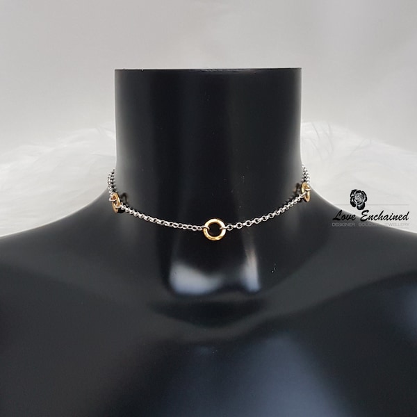 Little O Dancer day collar - sterling silver chain and tiny O rings