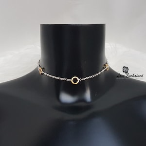 Little O Dancer day collar - sterling silver chain and tiny O rings