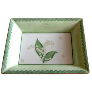 Limoges porcelain tray "Lily of the valley" Hermés size