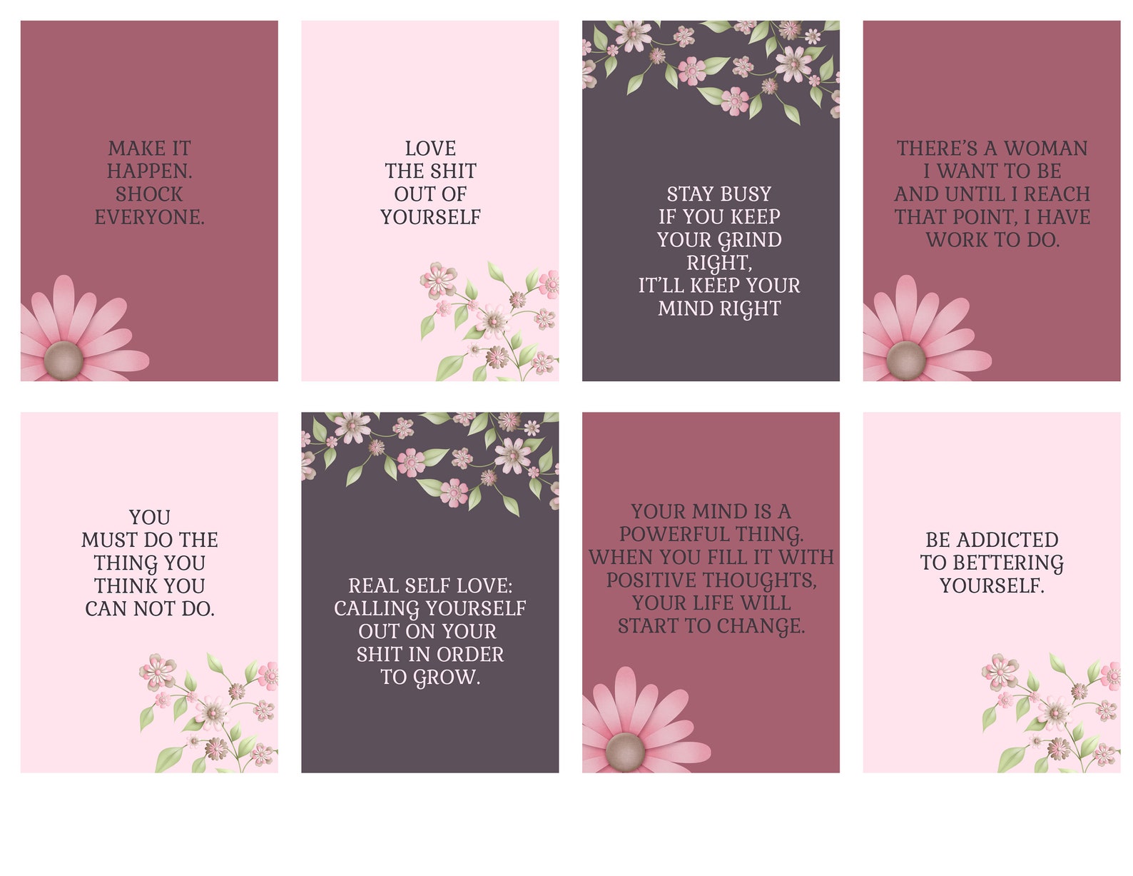 Inspirational Quote Cards Printable - Etsy