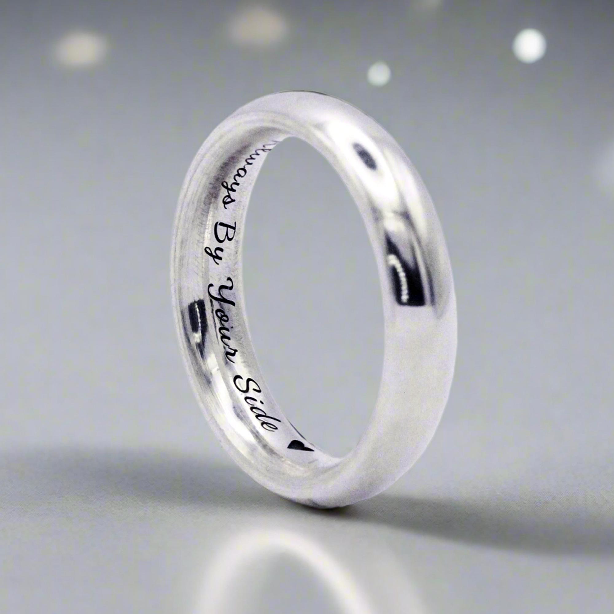 Hidden Message Chunky Silver Ring - Secret Message Ring Band