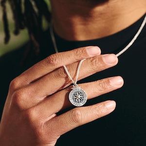 Reisveilige kompasketting: avontuur wacht, alternatieve Saint Christopher-herenhanger - heren zilver reiscadeau-idee Good Luck