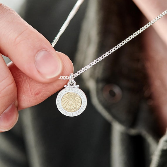 St. Christopher Women's Track Sterling Silver Medal Necklace | eBay