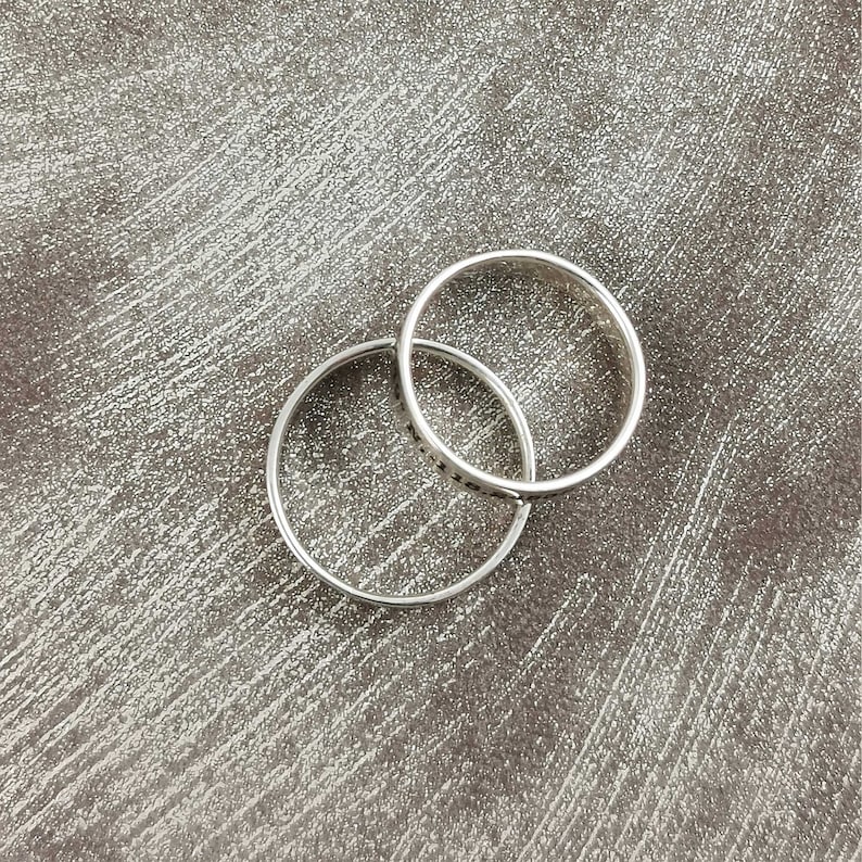custom location latitude longitude coordinates silver band ring