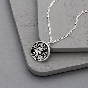 Petit collier Saint-Christophe en argent Storm Guardian - Pendentif Saint-Christophe porte-bonheur personnalisé