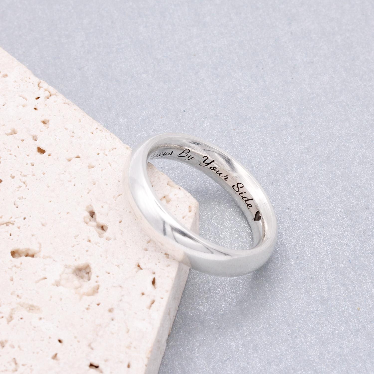 Hidden Message Chunky Silver Ring - Secret Message Ring Band Hidden Message Chunky Silver Ring - Secret Message Ring Band