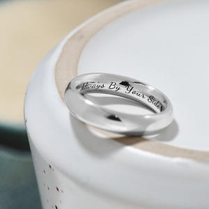 Hidden Message Chunky Silver Ring - Secret Message Ring Band 5mm Sterling Silver