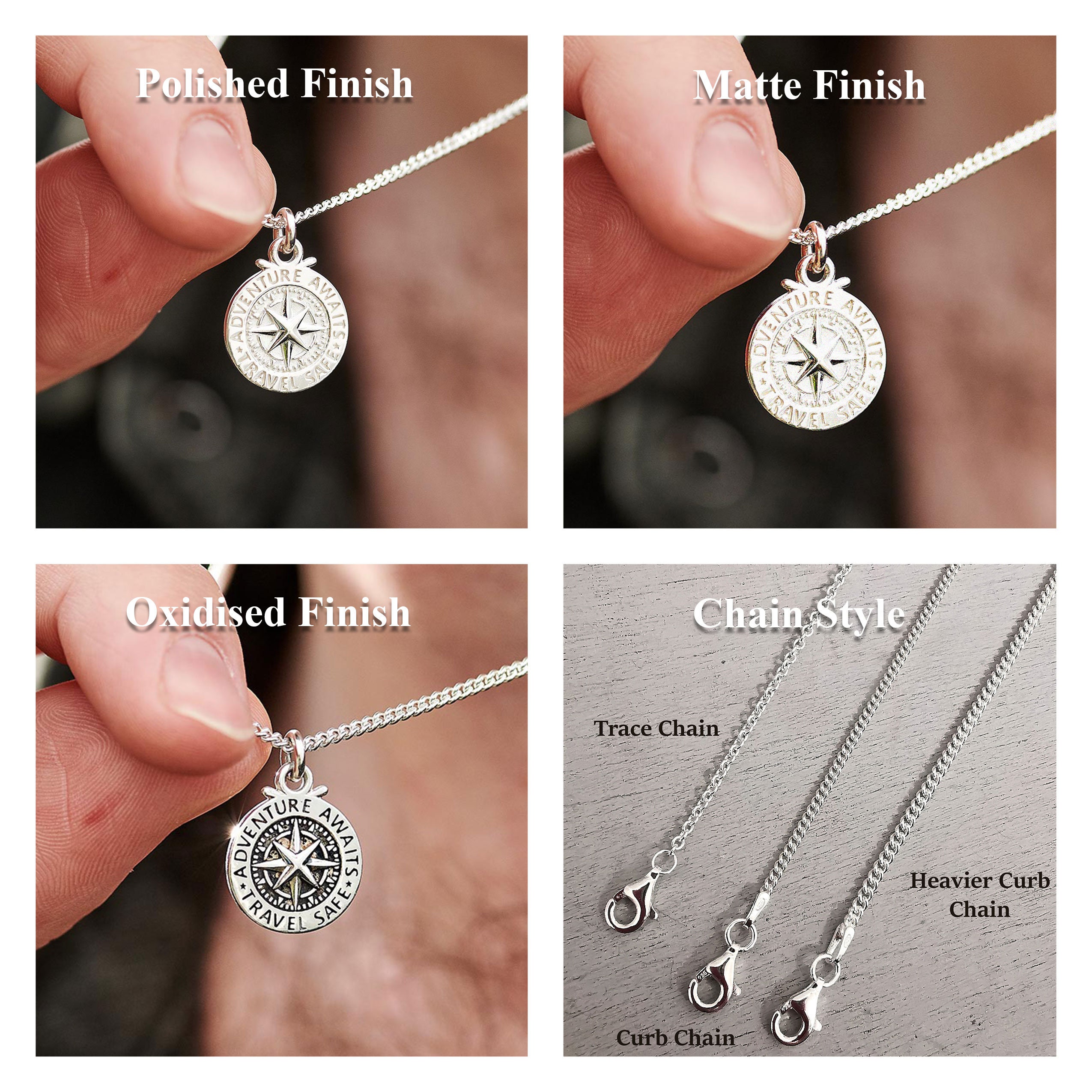 ORA In Argento Sterling, Collana Da Uomo Con Medaglia Di - Foto 12