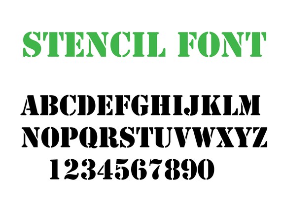 Stencil Font Stencil Army Font Svg Stencil Letters Svg Etsy