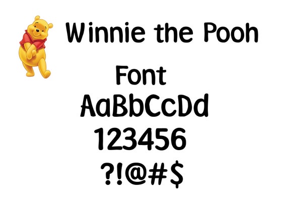 WINNIE THE POOH font svg / Winnie the Pooh alphabet svg / | Etsy