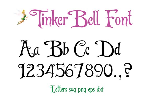 TINKERBELL ALPHABET SVG / Tinkerbell Font svg / Tinkerbell | Etsy