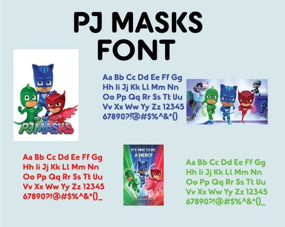 PJ MASKS FONT svg / Pj Masks Alphabet svg / Pj Masks letters | Etsy