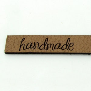 Lederetikett für Bündchen, Leder Labels für Decken, Handmade Label, Lederpatch, Aufnäher Handmade aus Leder