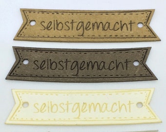 Labels made of SnapPap "homemade" 40 x 10 mm, vegan & washable, patch made of SnapPap, vegan handmade label for homemade