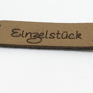 Etiquette cuir "Pièce unique" 40 x 12 mm, étiquette cuir, patch cuir, patch cuir en 15 couleurs