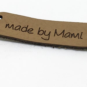 Leder-Etikett &quot;made by Mami&quot;,  Lederpatch, Lederaufnäher, Lederlabel in 15 Farben