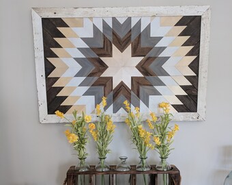 39"x 25" free hanging pallet wall art.
