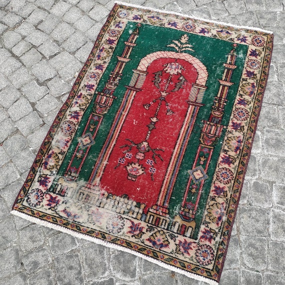 2.6x3.6 Ft Turkish door mat, Bath mat, Bathroom rug, Kitchen throw rug, 3x4  Rug